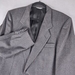 Nino Cerruti Blazer Mens 44 Gray Wool Pinstripe Sport Coat Hecht's Tailored USA‎